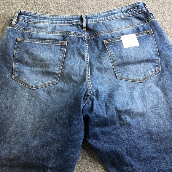 Vigoss Jeans Womens 20W Blue Marley Straight High Rise Medium Wash Stretch Comfy - Picture 11 of 14